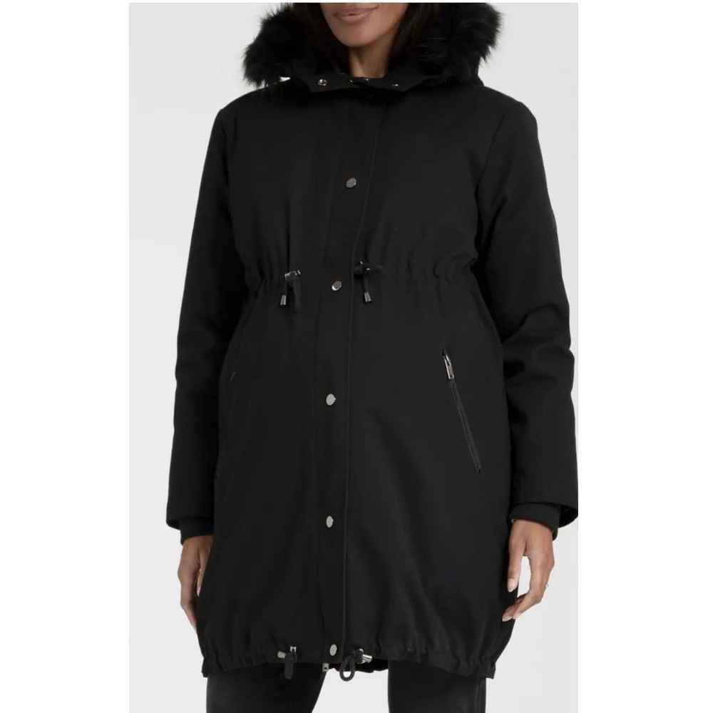 Seraphine Down Maternity Parka Women 4 Black Winter Chic‎ Modern Adjustable